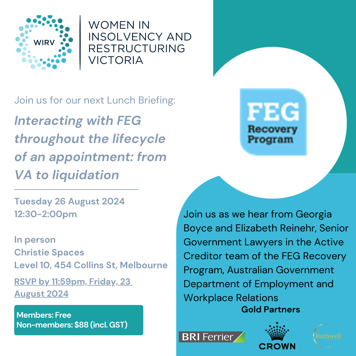 WIRV Lunchtime Briefing: Interacting with FEG throughout the lifecycle of an appointment: from VA to liquidation
